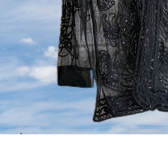 City Girl by Nancy Bolen M vintage button down sequins shear jacket. Beautiful. - Picture 3 of 3